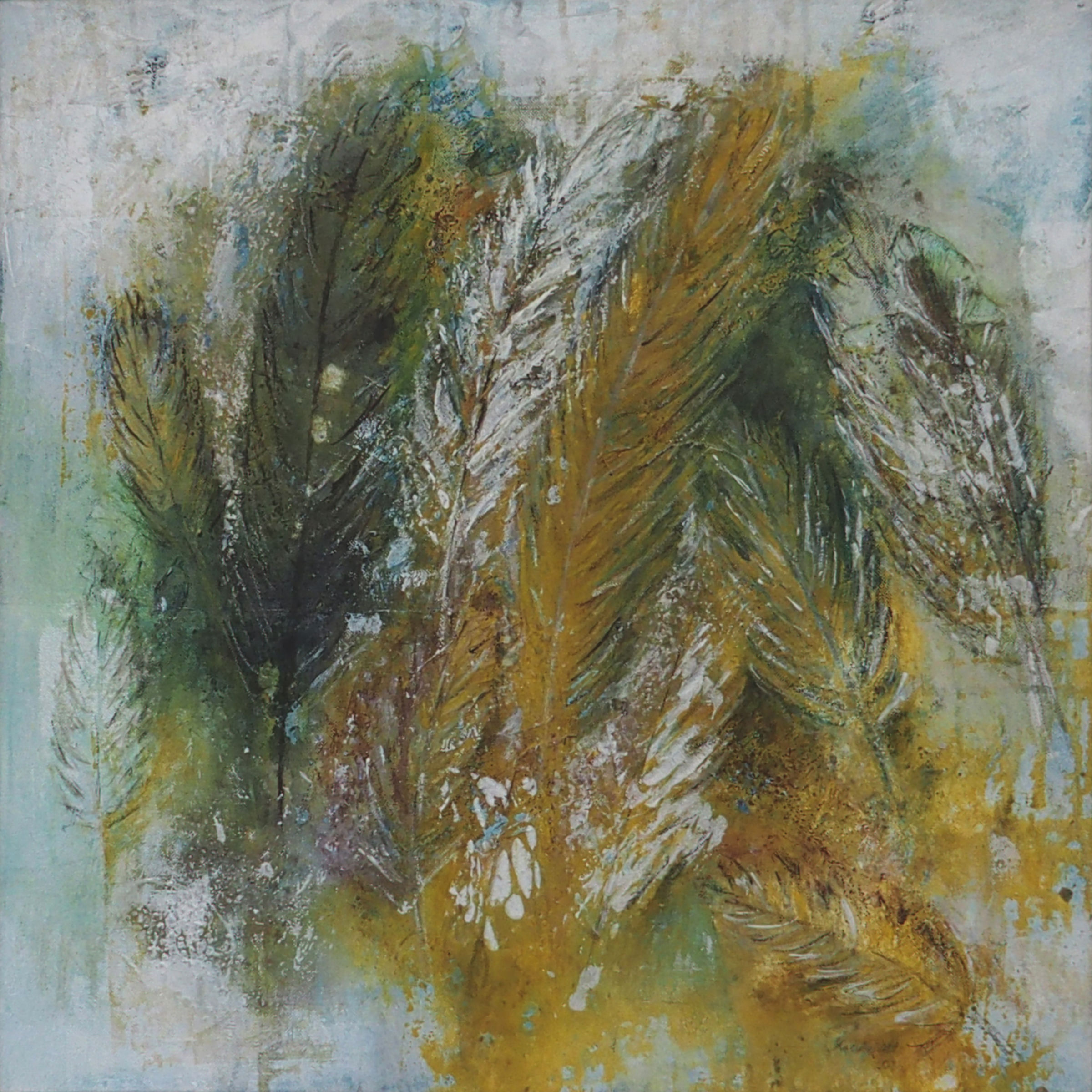 Federn, 2026, 60 x 60 cm